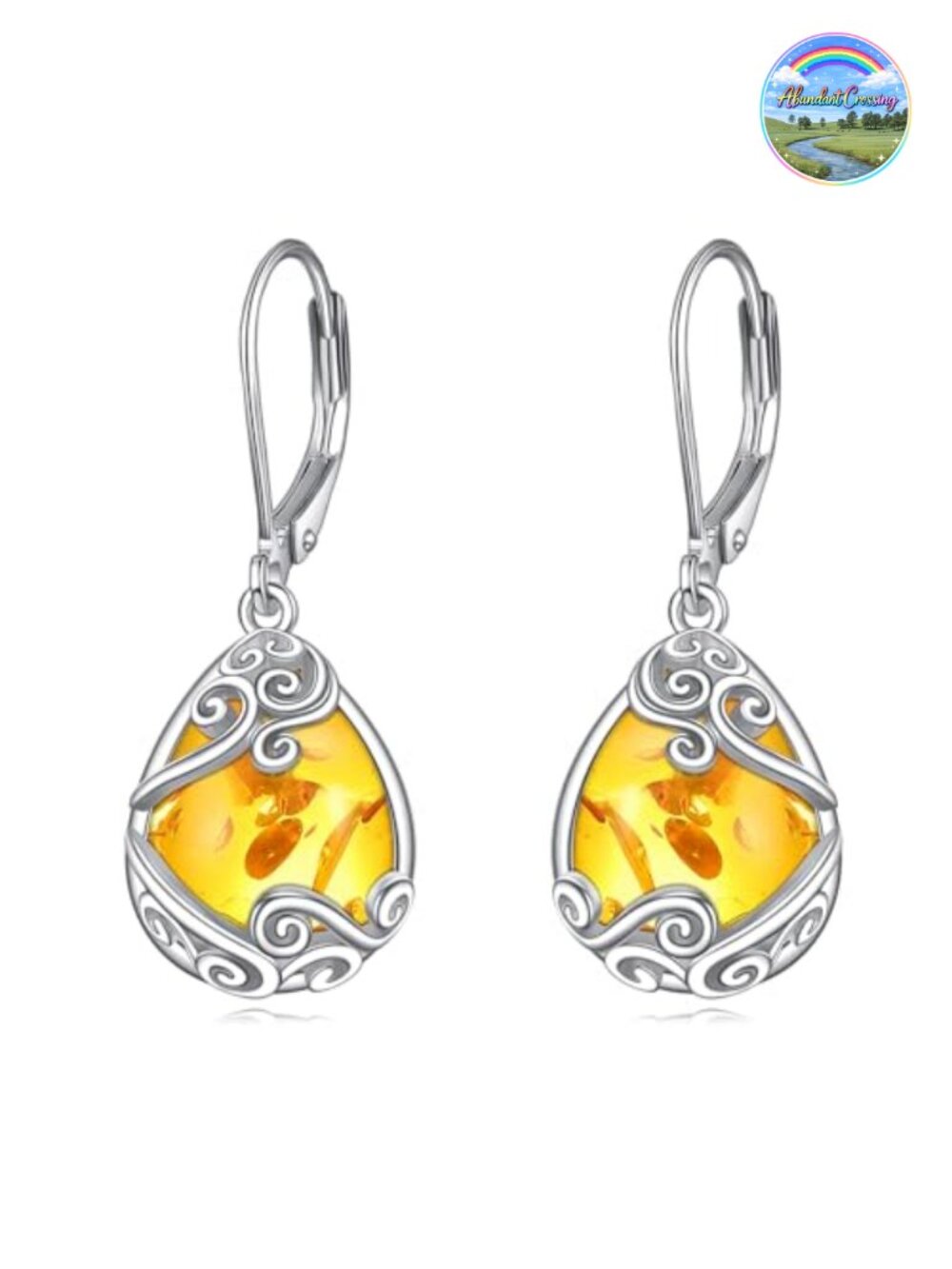 Sterling Silver Moonstone Filigree Teardrop Dangle Earrings Leverback
